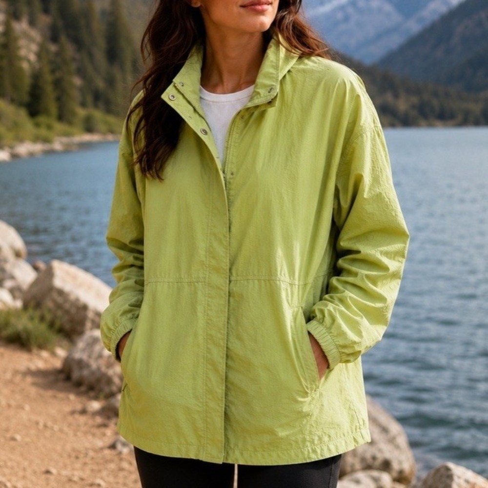 Wilo The Label Lime Green Nylon Oversized Parachute Jacket‎ Women's Small Hiking